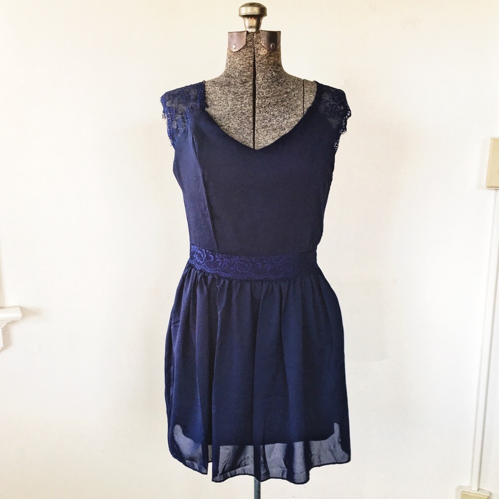 Royal blue Acesnug Cap Sleeve Dress